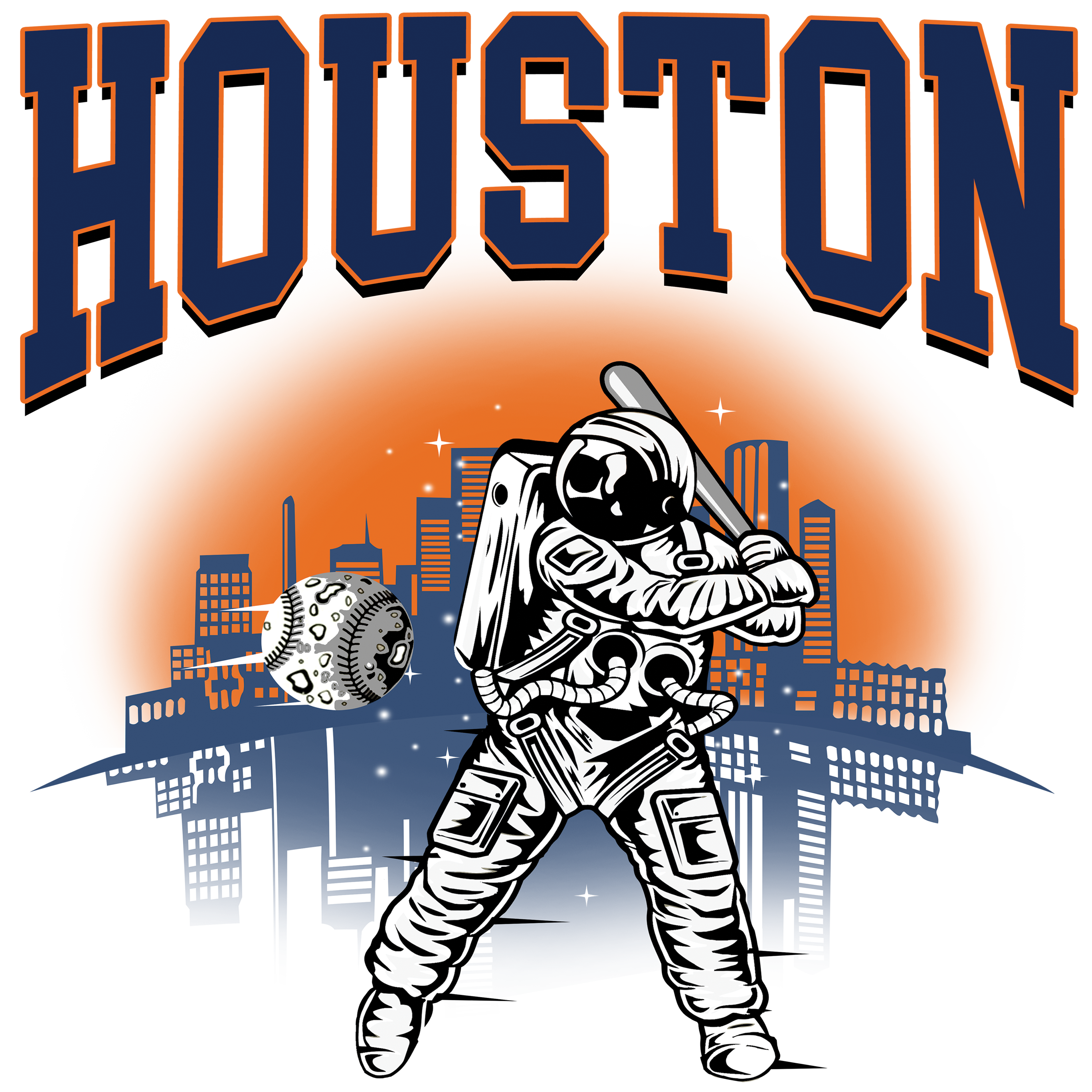 HT2 Houston Astronaut Baseball Full Color DTF Transfer – Pro DTF