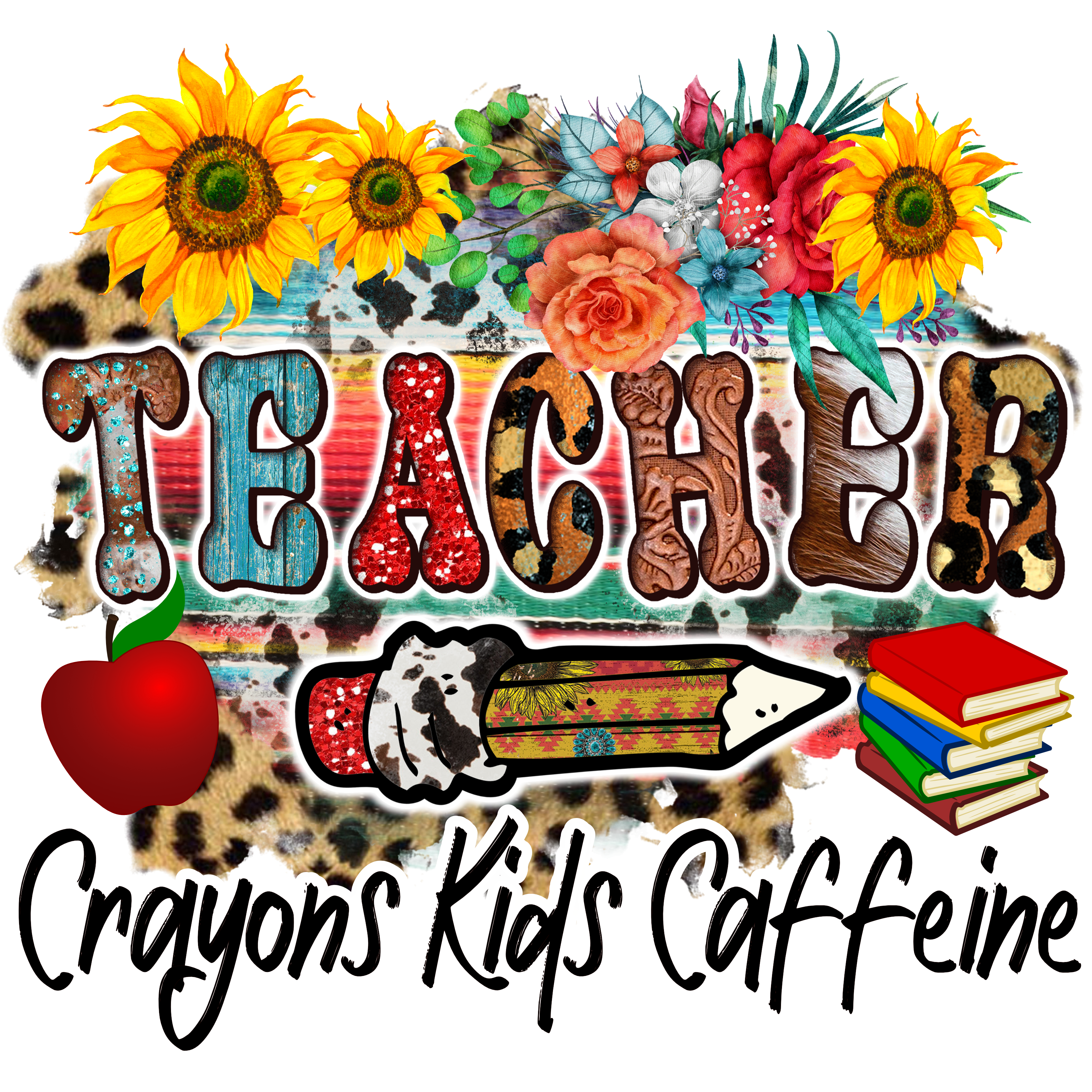 T5 Teacher Kids and Caffeine Full Color DTF Transfer – Pro DTF