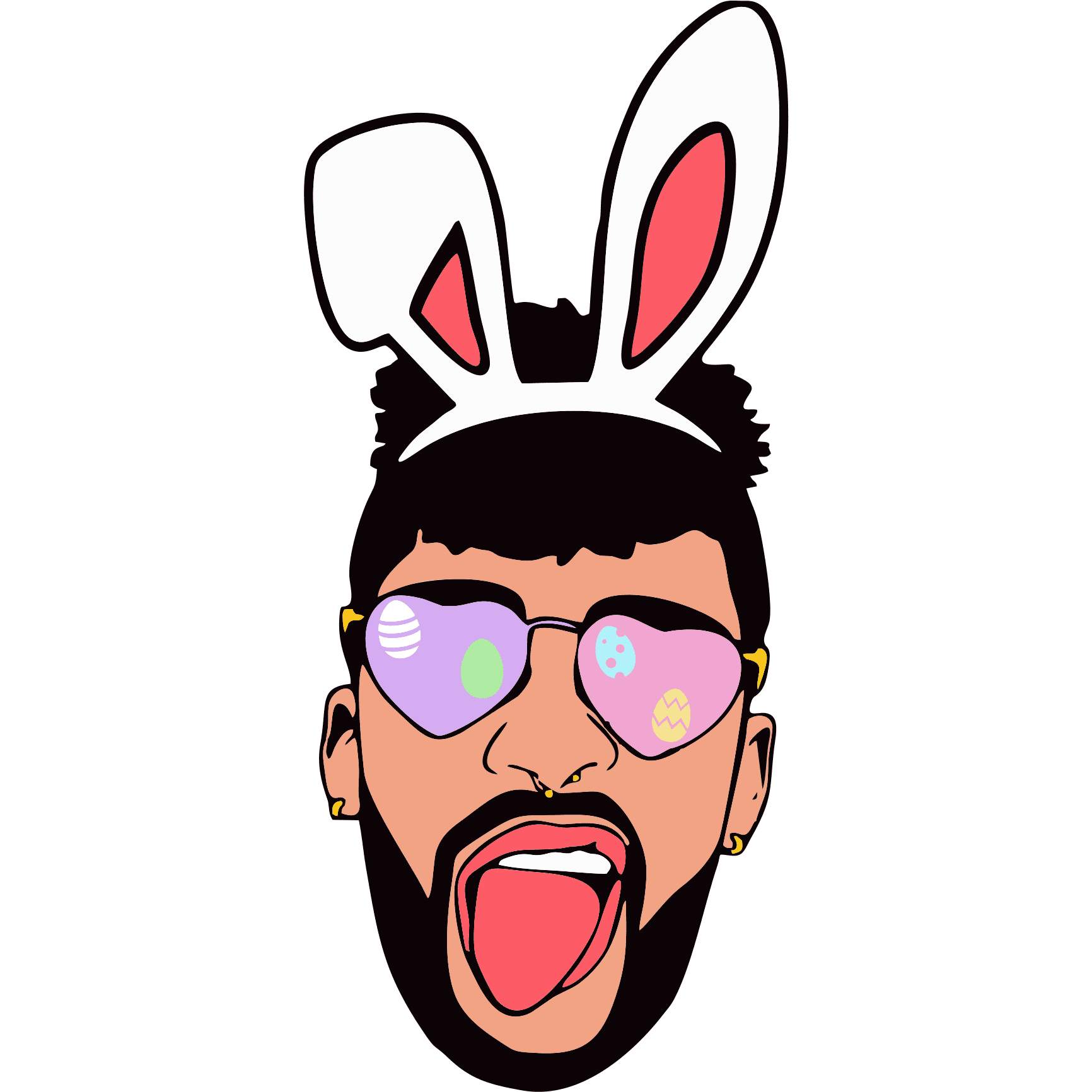 Bad Bunny Tongue Svg, Bad Bunny Funny Svg, Bad Bunny Cute Svg 