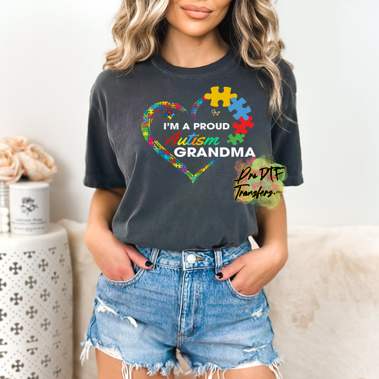AA60 Autism Proud Grandma Full Color DTF Transfer - Pro DTF Transfers