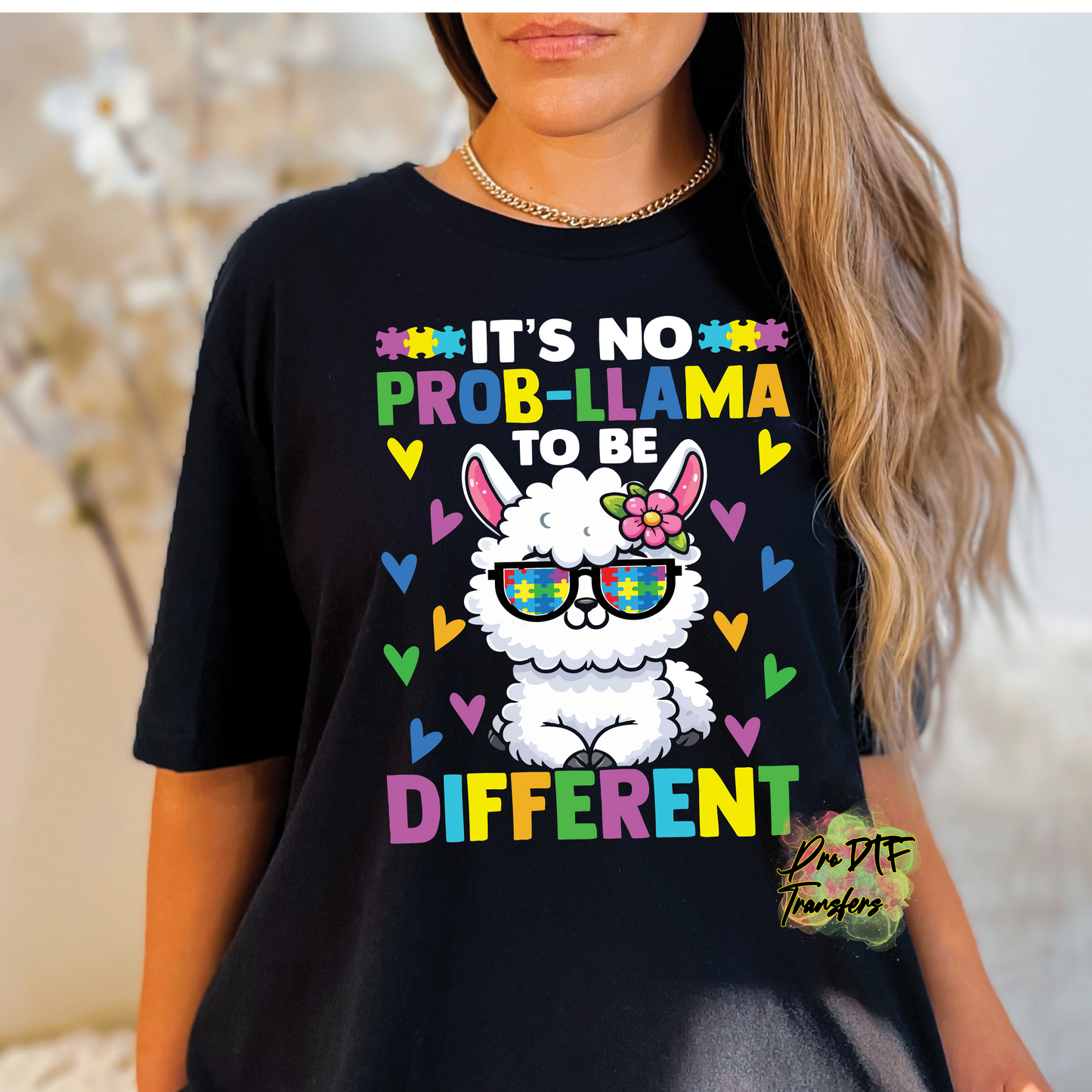 AA70 Autism Not a Prob-Llama Full Color DTF Transfer - Pro DTF Transfers