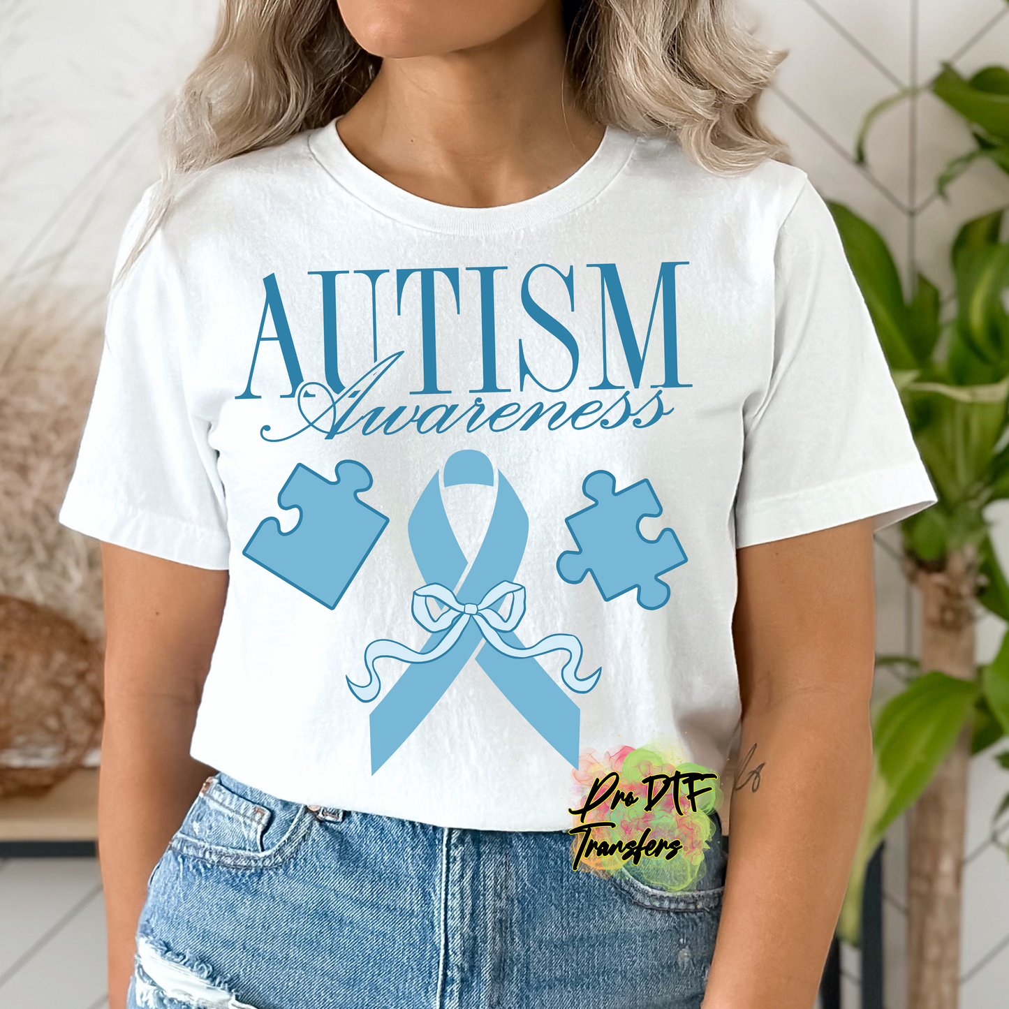 AA95 Autism Awareness Blue Full Color DTF Transfer - Pro DTF Transfers