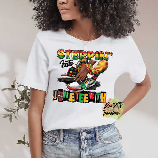 BH148 Steppin into Juneteenth Full Color DTF Transfer - Pro DTF Transfers