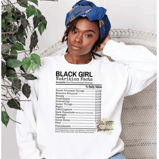 BH239 Black Girl Facts Full Color DTF Transfer - Pro DTF Transfers