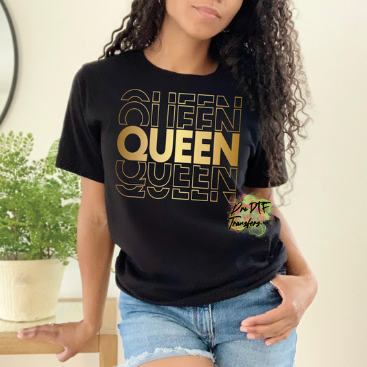 BH268 Queen Gold Stacked Full Color DTF Transfer - Pro DTF Transfers