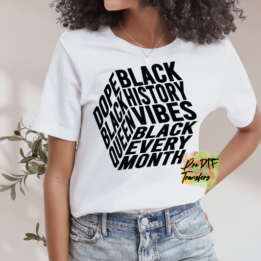 BH273 Black History Vibes Full Color DTF Transfer - Pro DTF Transfers