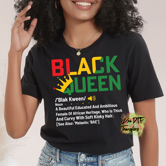 BH299 Black Queen Full Color DTF Transfer - Pro DTF Transfers