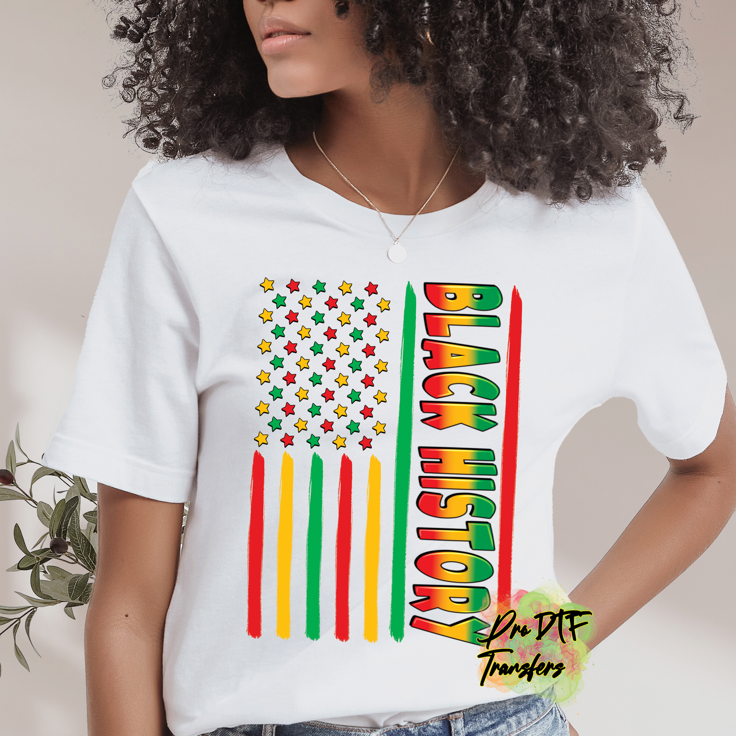 BH305 Black History Flag Full Color DTF Transfer