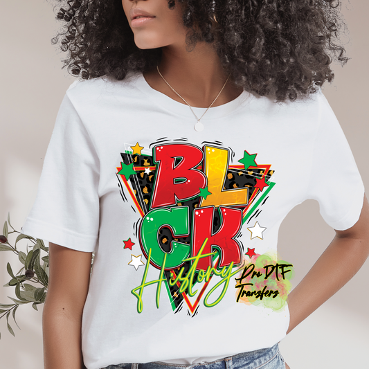 BH307 Black History Triangle Full Color DTF Transfer