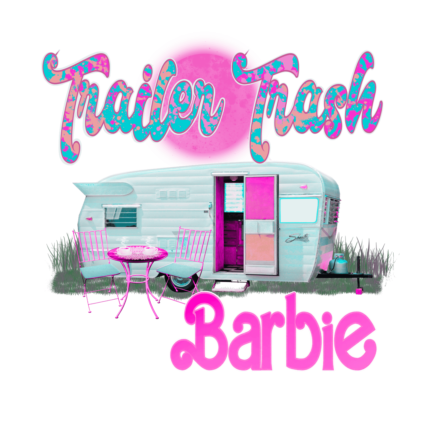 BRB35 Trailer Trash Barbie Full Color DTF Transfer - Pro DTF Transfers