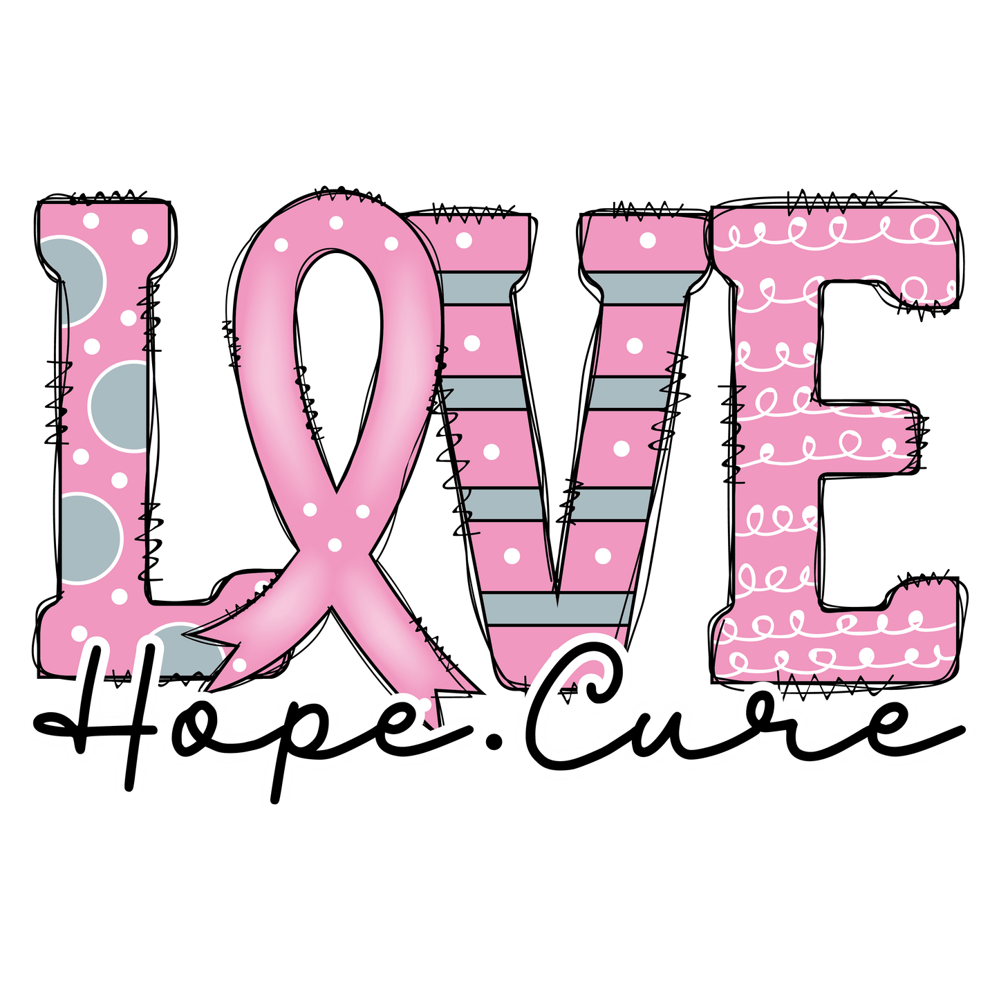 CA13 Love Hope Cure Full Color DTF Transfer - Pro DTF Transfers