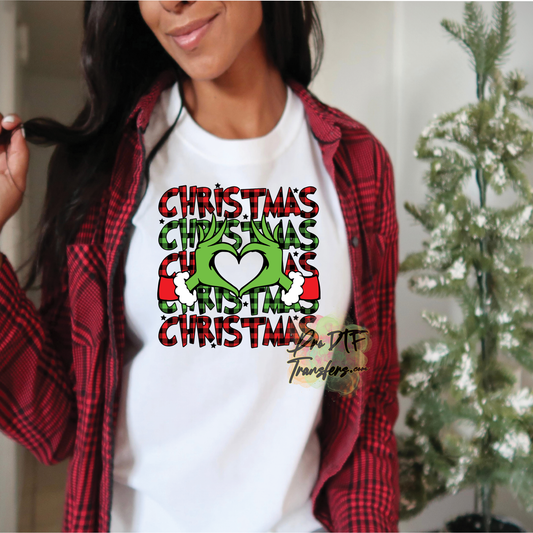 CM118 Christmas Grinch Plaid Full Color DTF Transfer - Pro DTF Transfers