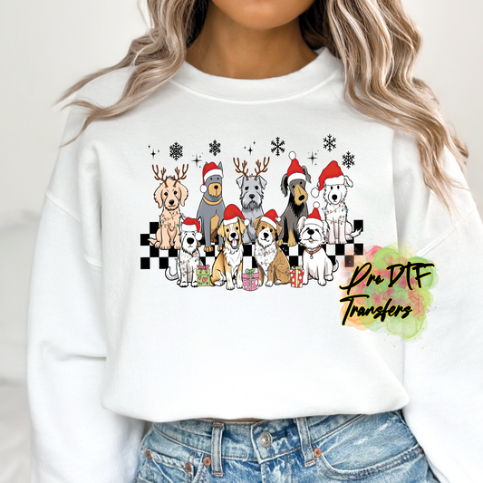 CM220 Santa Dogs Full Color DTF Transfer