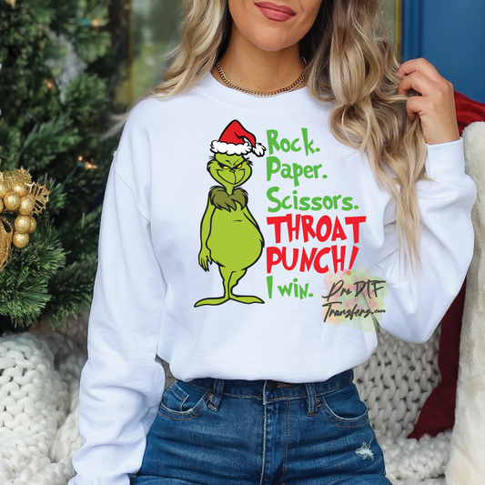 CM83 Grinch Throat Punch Christmas Full Color DTF Transfer - Pro DTF Transfers