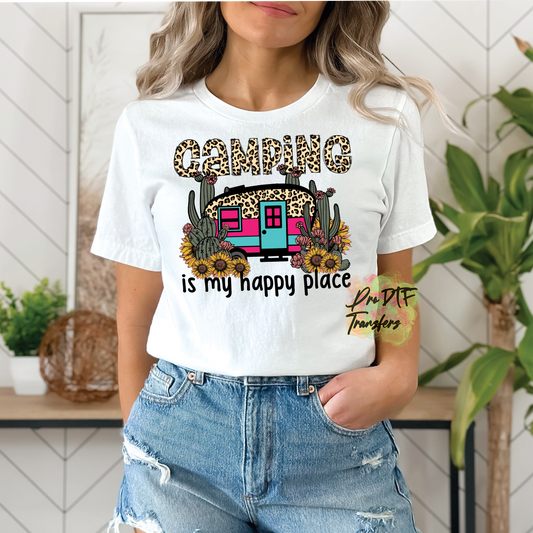 CP13 Camping Happy Place Full Color DTF Transfer - Pro DTF Transfers