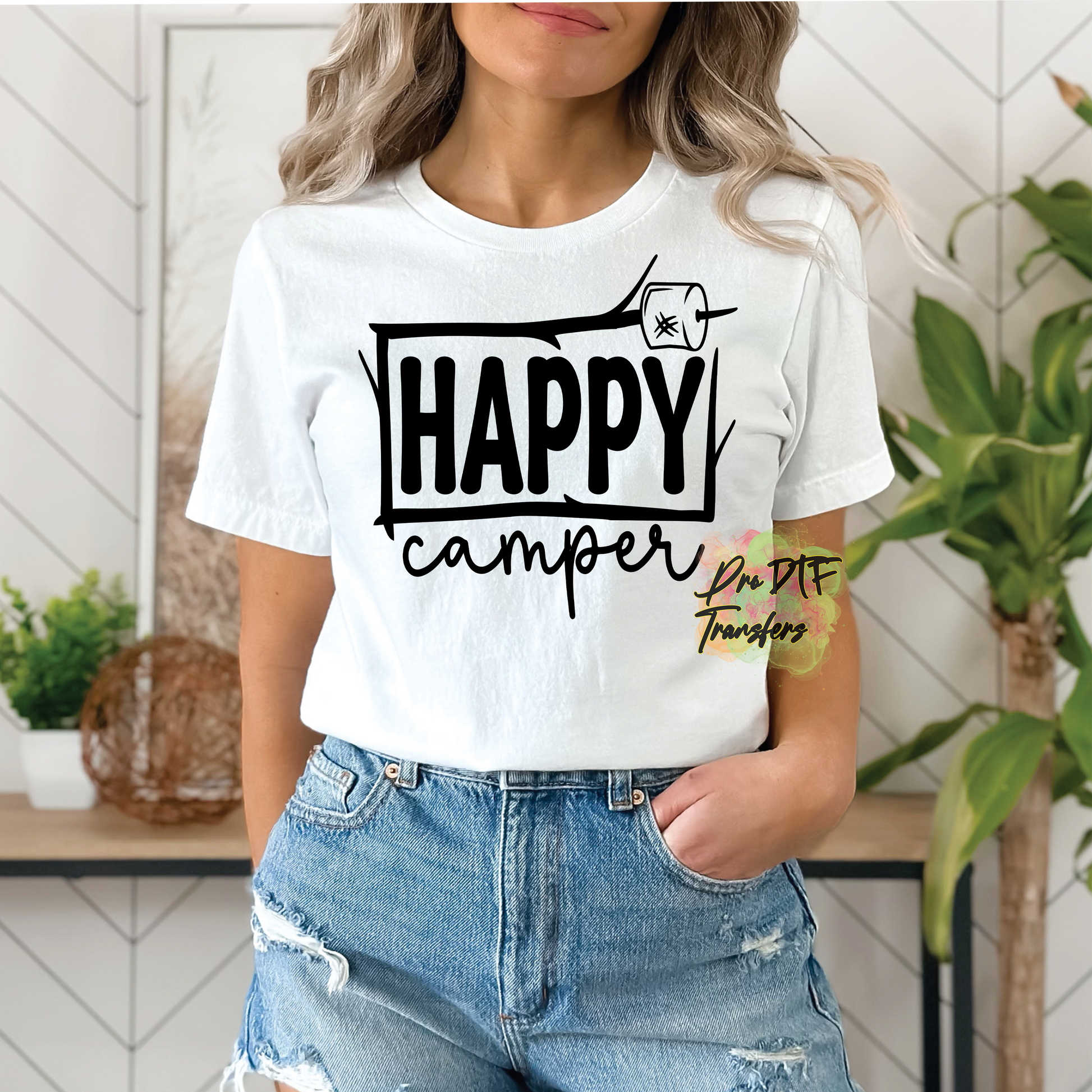 CP17 Happy Camper Full Color DTF Transfer - Pro DTF Transfers
