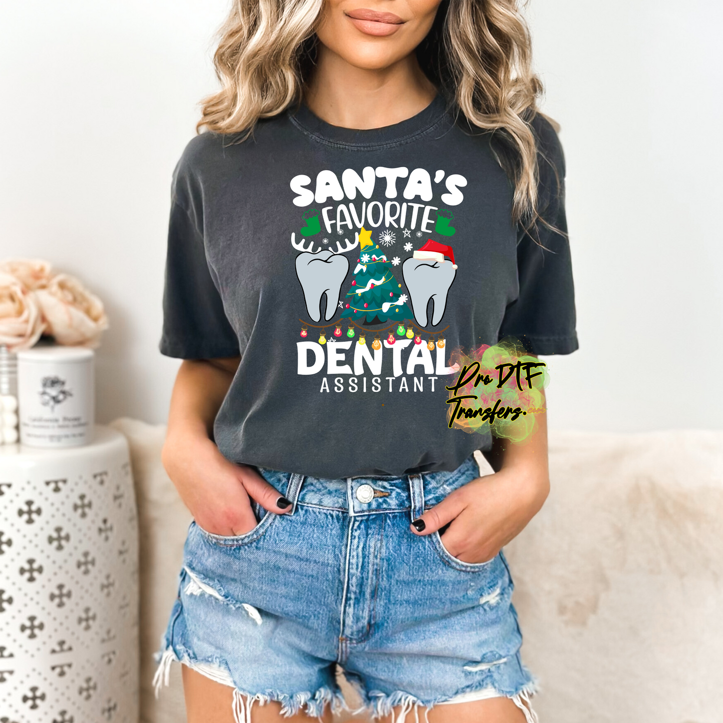 DA19 Dental Assistant Christmas Full Color DTF Transfer - Pro DTF Transfers