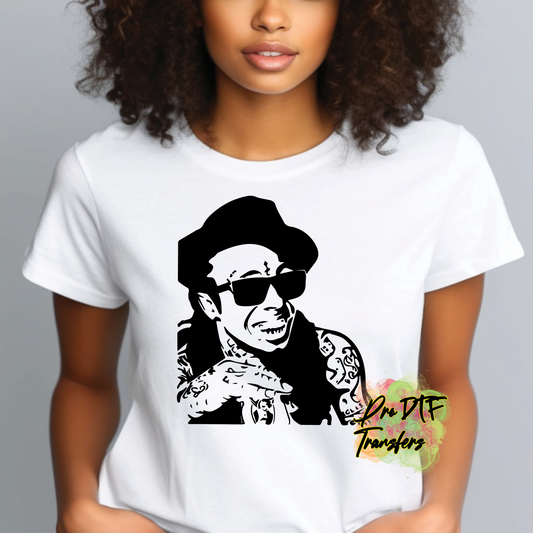 HH308 LiL Wayne Blk Full Color DTF Transfer