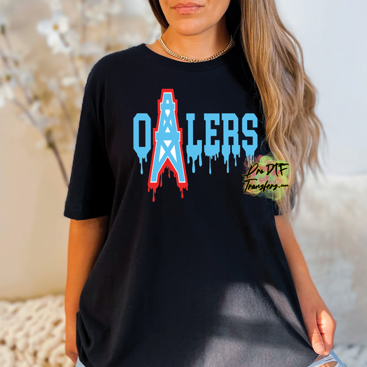 HT23 Houston Oilers Drip Full Color DTF Transfer - Pro DTF Transfers
