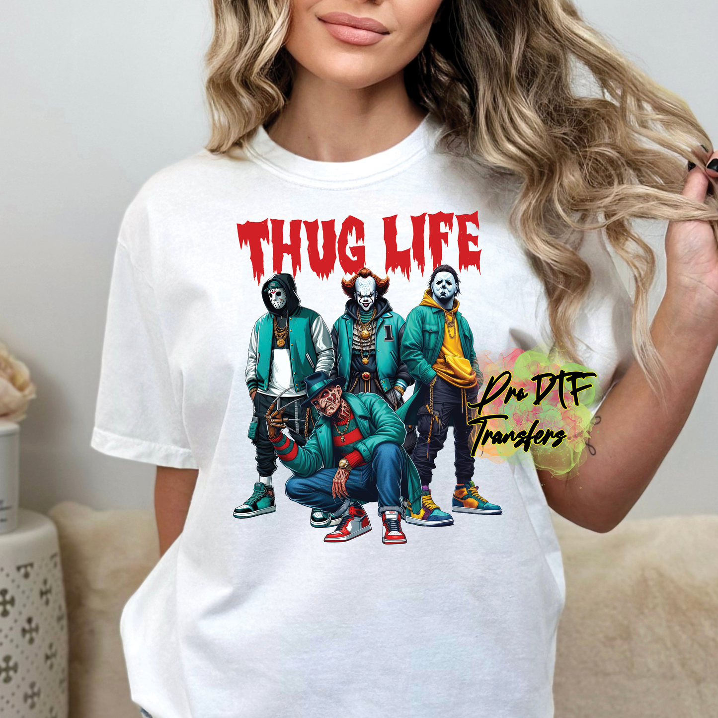 HW381 Thug Life Full Color DTF Transfer