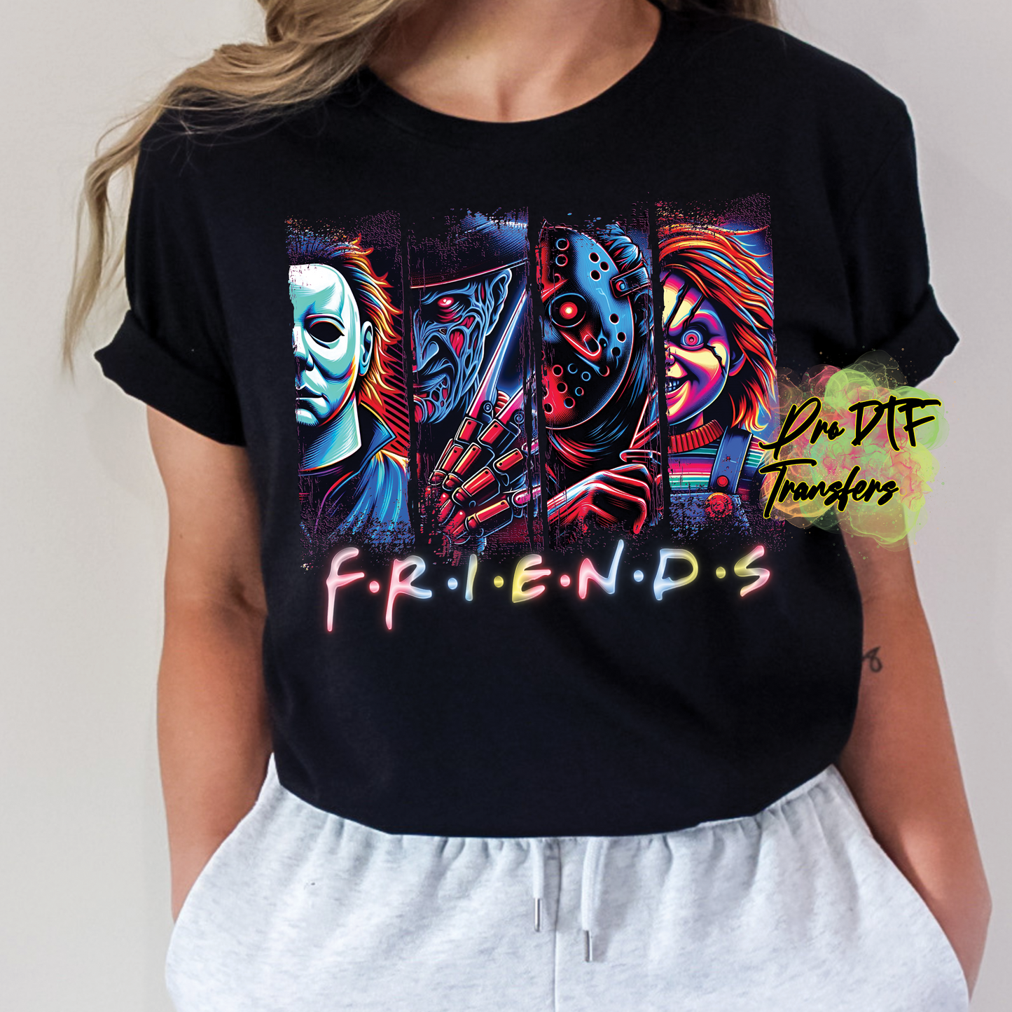 HW396 Friends Neon Full Color DTF Transfer