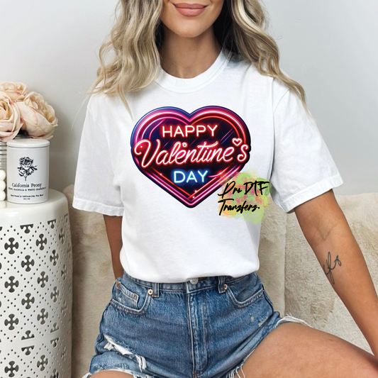 VD315 Happy Valentines Day Neon Full Color Transfer - Pro DTF Transfers
