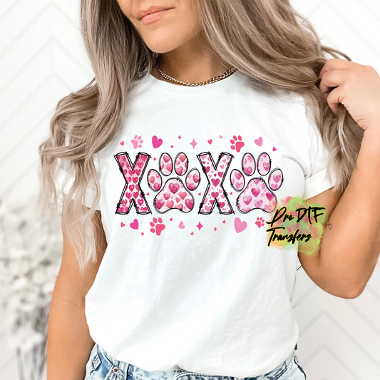 VD337 XOXO Paws Full Color DTF Transfer