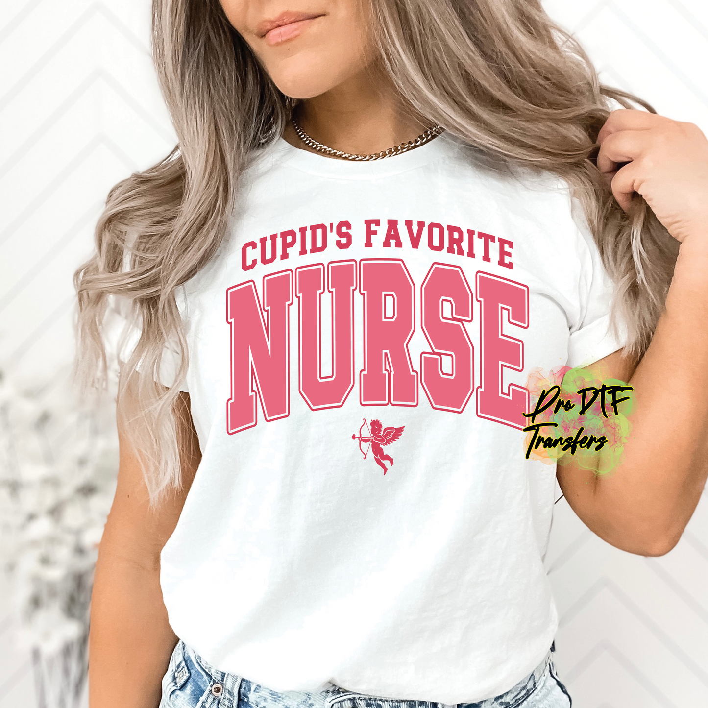 VD356 Cupids Fav Nurse Full Color DTF Transfer