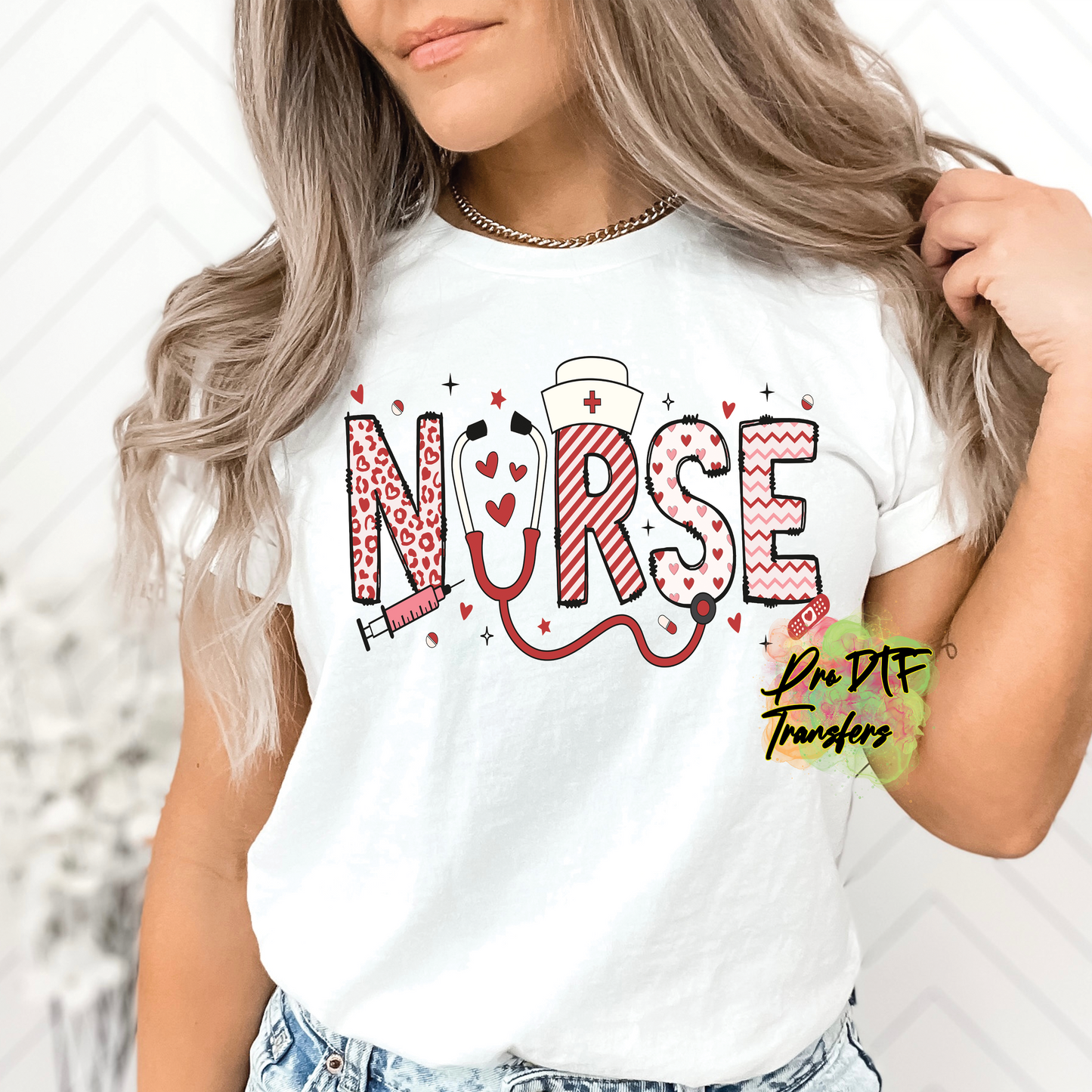 VD359 Nurse Valentine Full Color DTF Transfer