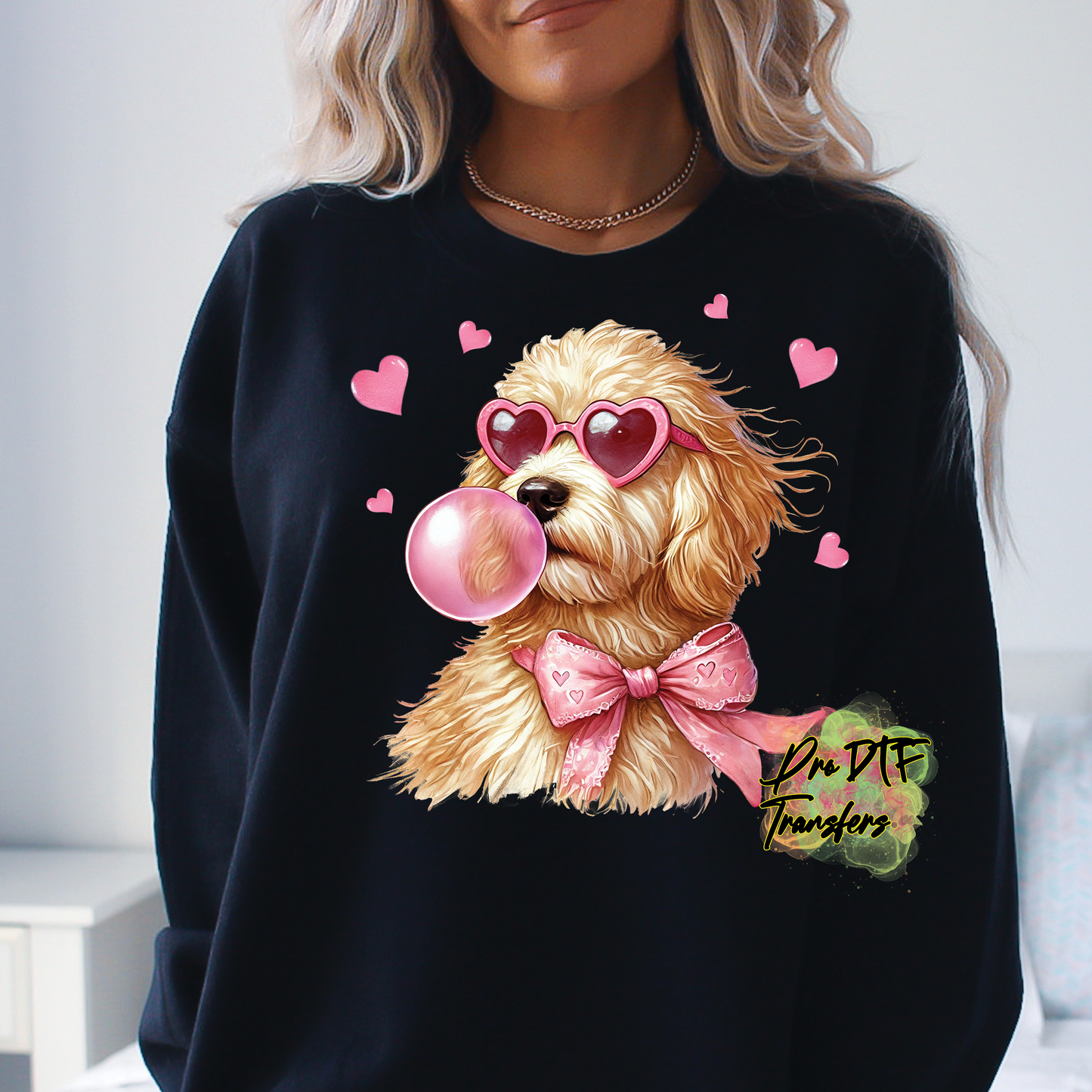 VD362 Golden Doodle Valentine Full Color DTF Transfer