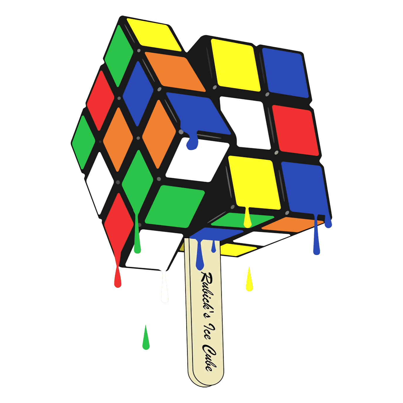HH27 Rubik's Cube Popsicle Full Color DTF Transfer - Pro DTF Transfers