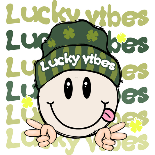 Lucky Vibes Beanie Full Color DTF Transfer - Pro DTF Transfers