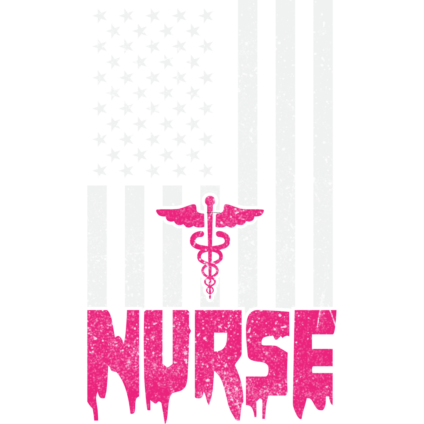 N6 Nurse American Flag White 3 Full Color DTF Transfer - Pro DTF Transfers
