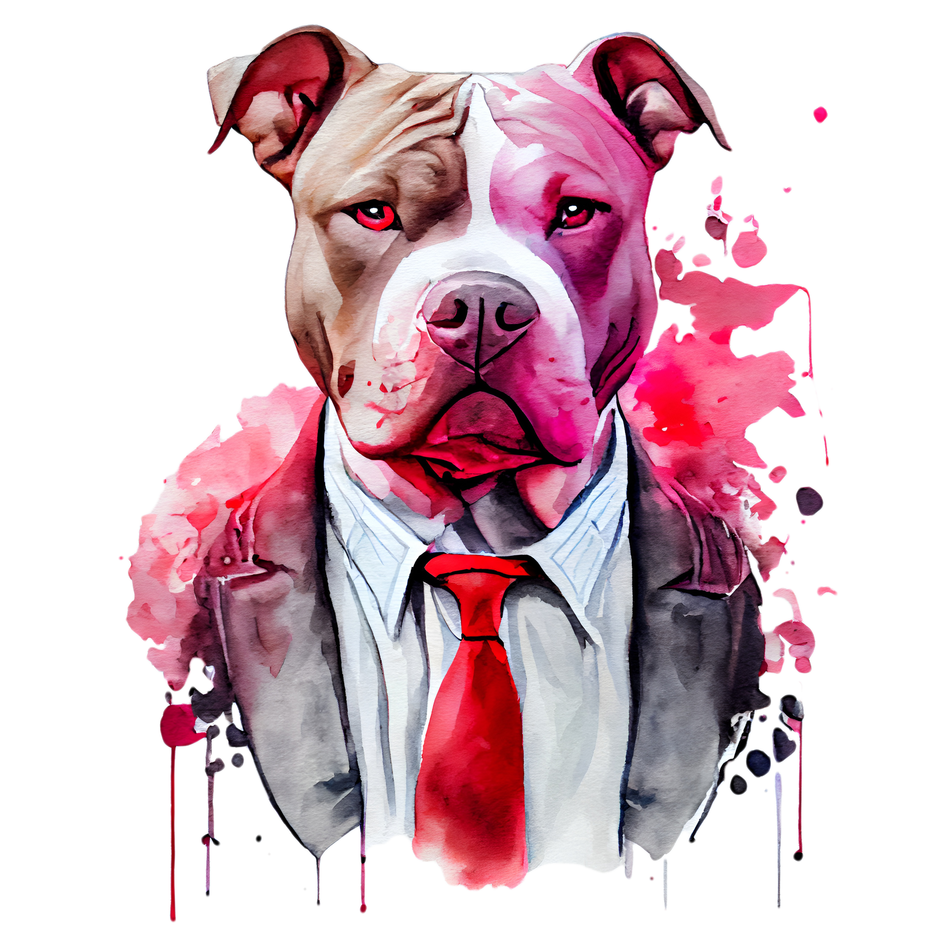 Pit Bull Valentines Full Color Transfer - Pro DTF Transfers