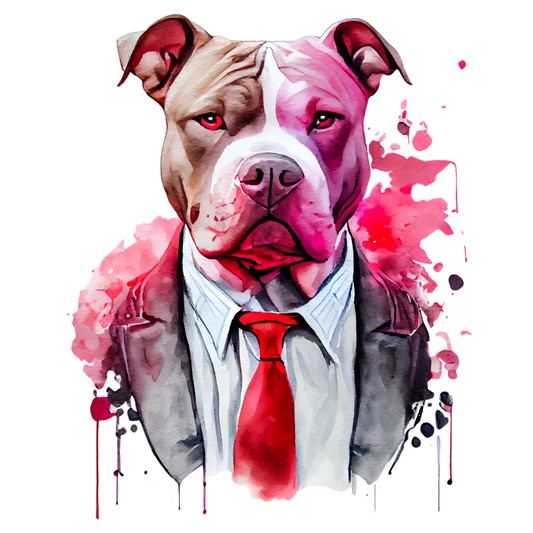 Pit Bull Valentines Full Color Transfer - Pro DTF Transfers