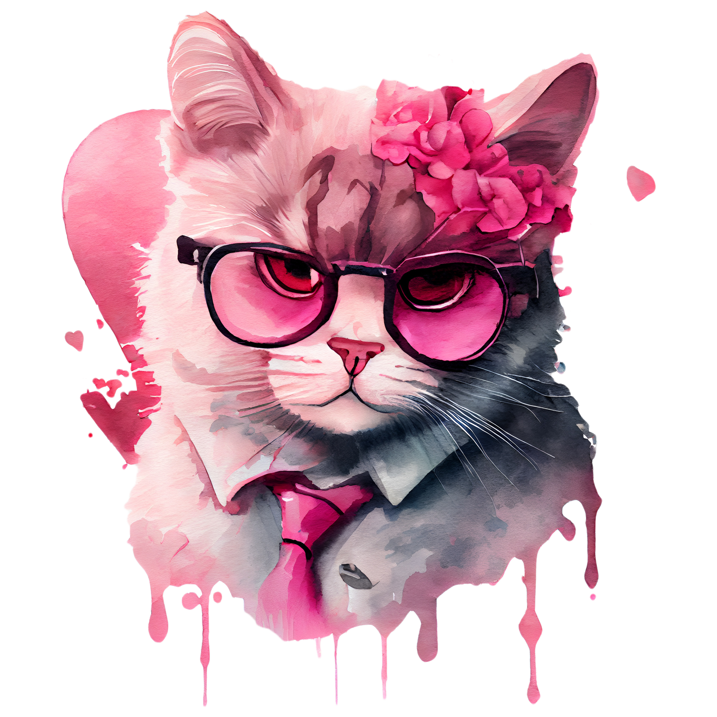 Gangster Cat Valentine Full Color Transfer - Pro DTF Transfers