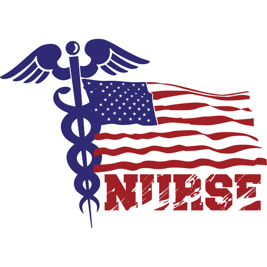N28 American Flag Nurse Full Color DTF Transfer - Pro DTF Transfers