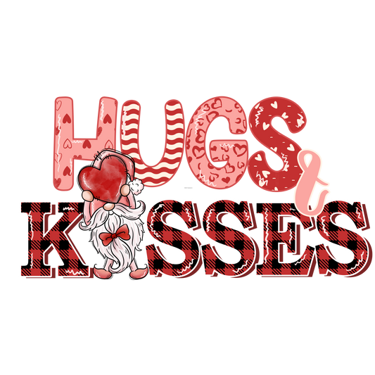 Gnome Hugs and Kisses Full Color Transfer - Pro DTF Transfers