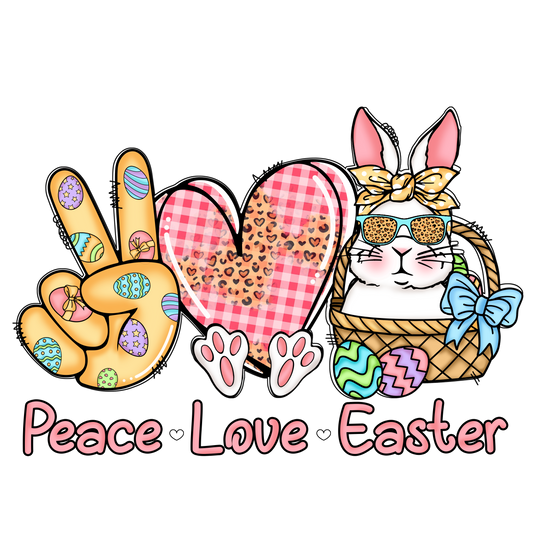 E92 Peace Love Easter Full Color DTF Transfer - Pro DTF Transfers