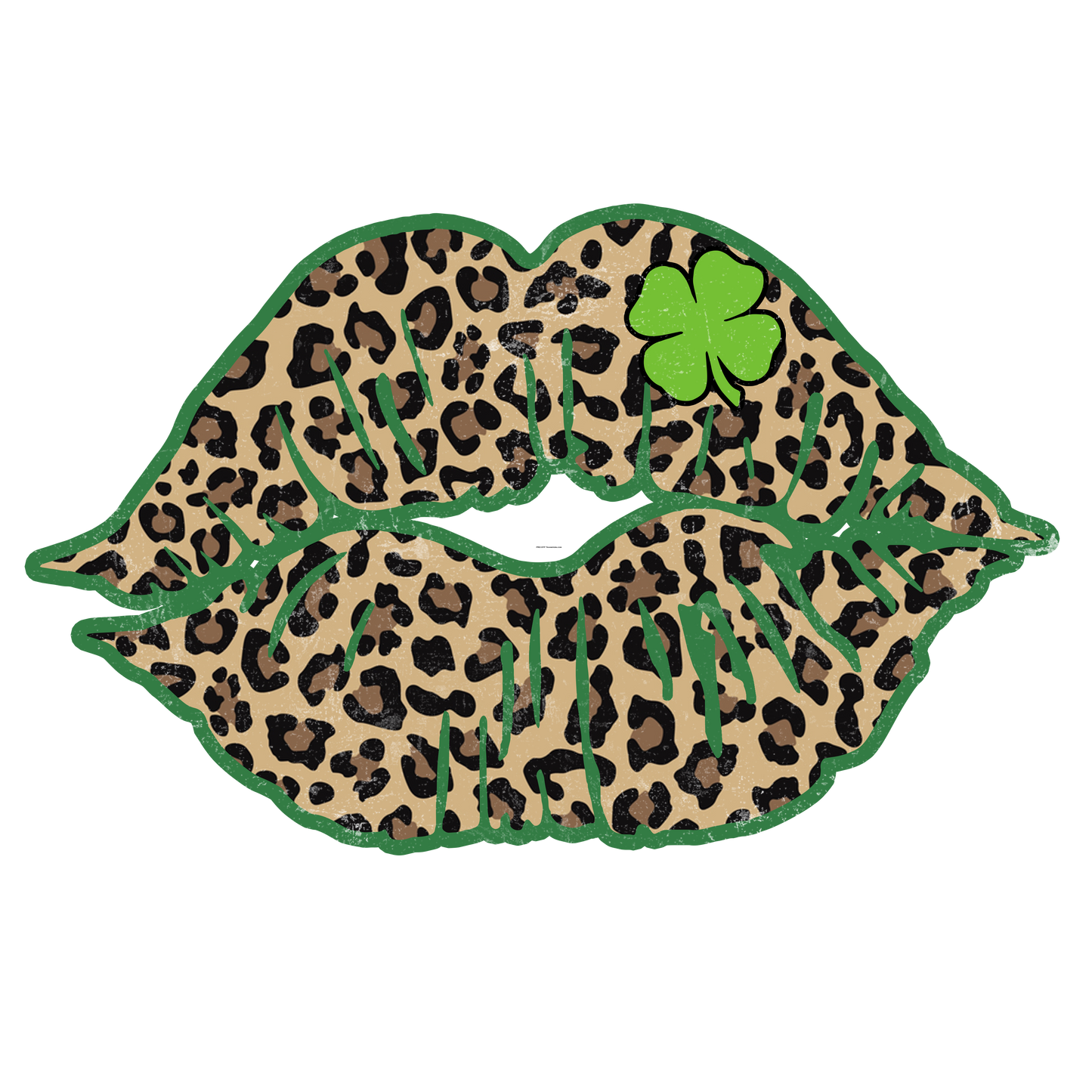 Leopard Clover Lips Full Color DTF Transfer - Pro DTF Transfers