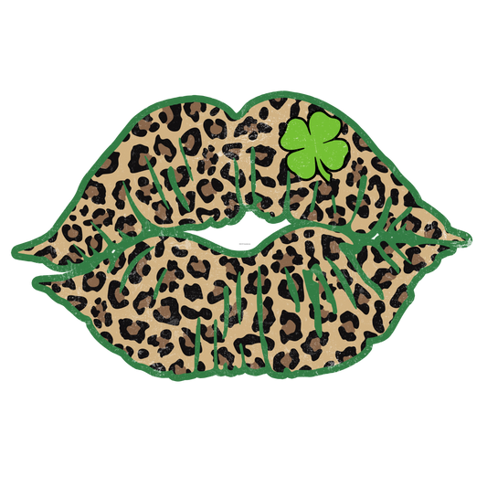 Leopard Clover Lips Full Color DTF Transfer - Pro DTF Transfers