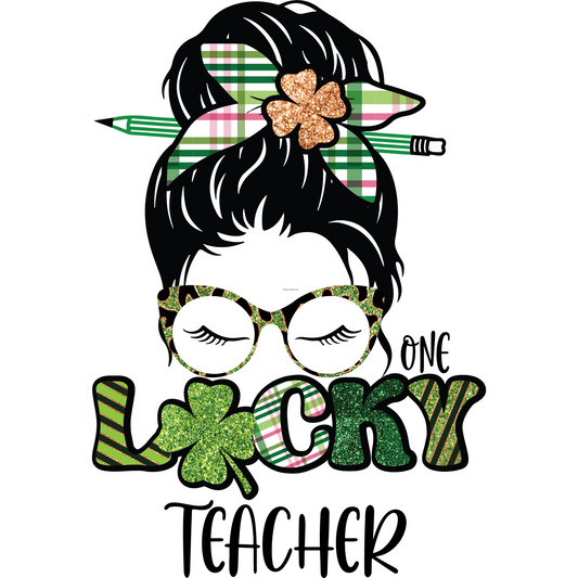 Mama Lucky Teacher Clover Full Color DTF Transfer - Pro DTF Transfers