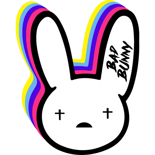 BB38 Bad Bunny Multi Color Full Color DTF Transfer - Pro DTF Transfers