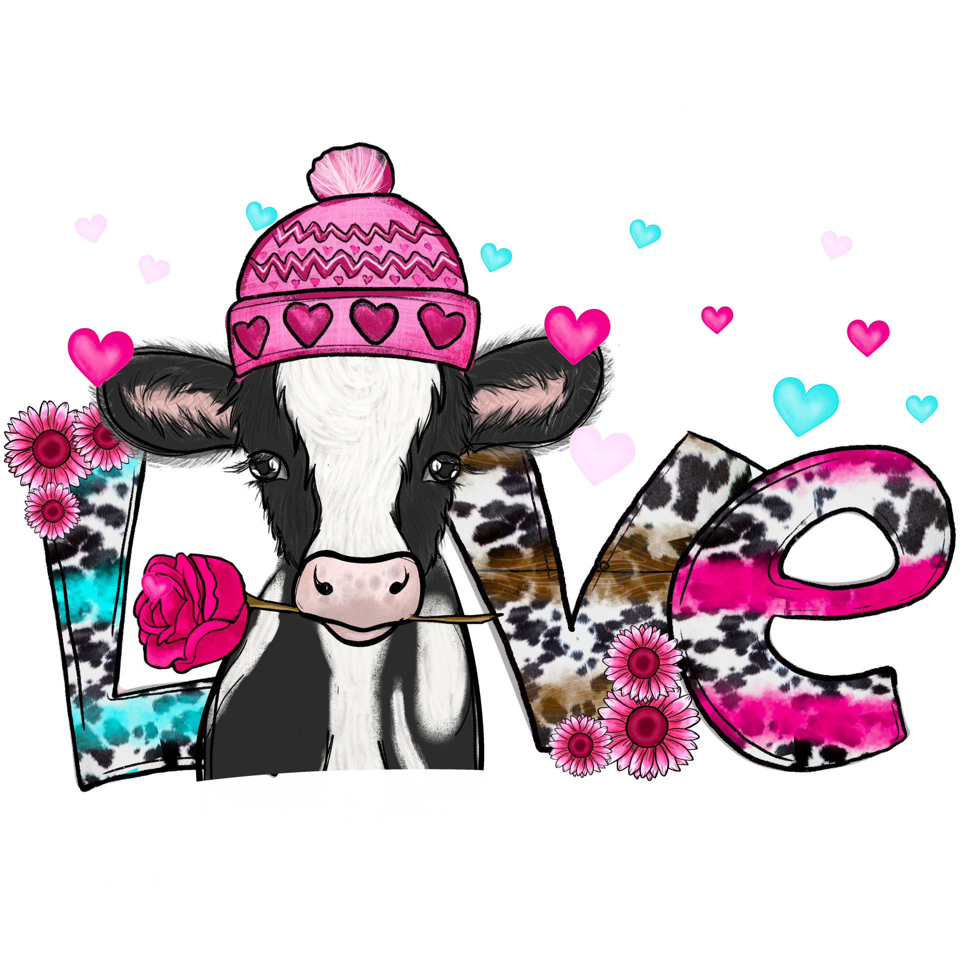 Cow Love Full Color Transfer - Pro DTF Transfers