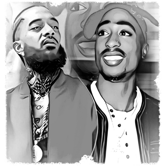 HH41 Nipsey Tupac Blk n Wht Full Color DTF Transfer - Pro DTF Transfers