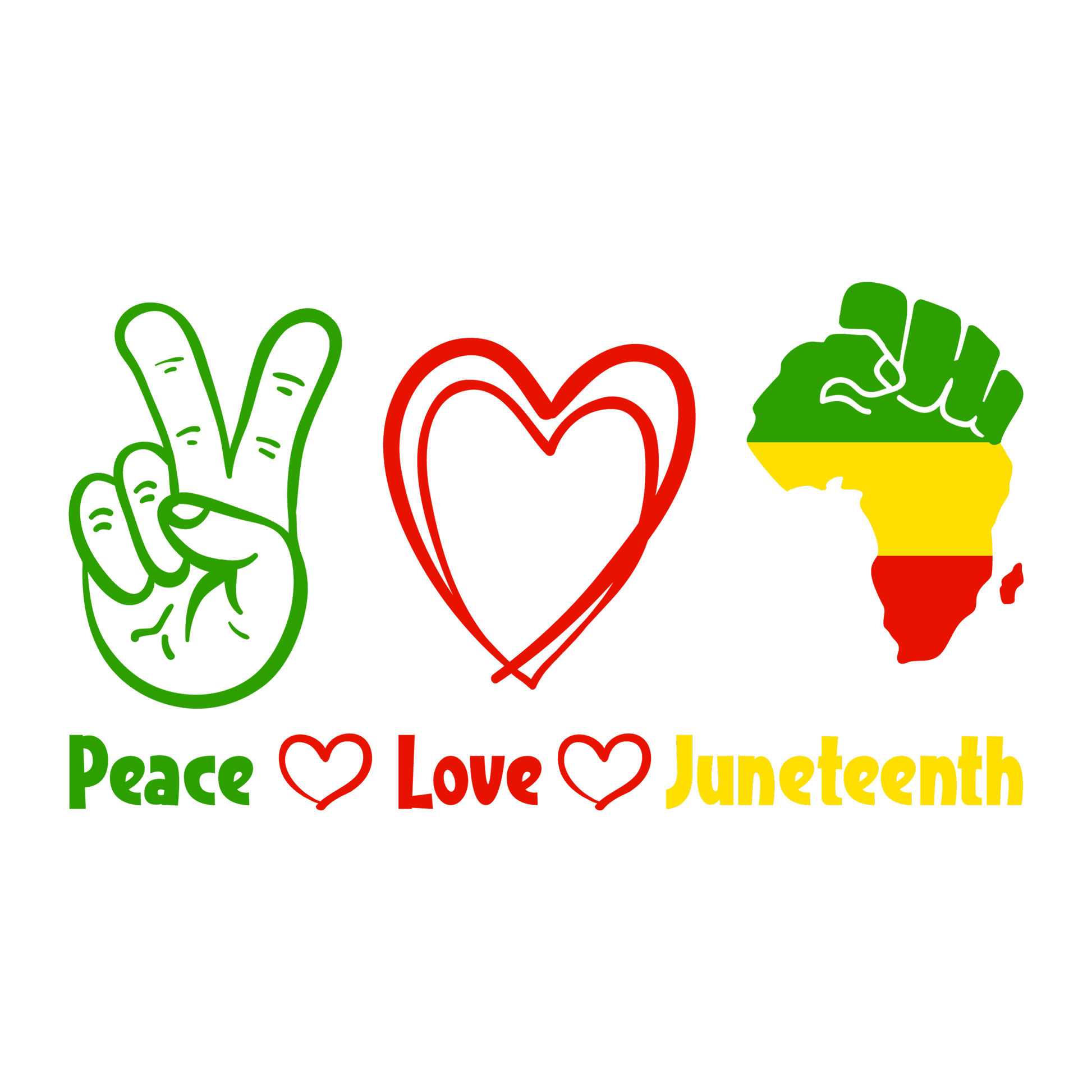 BH125 Peace Love Juneteenth Full Color DTF Transfer - Pro DTF Transfers