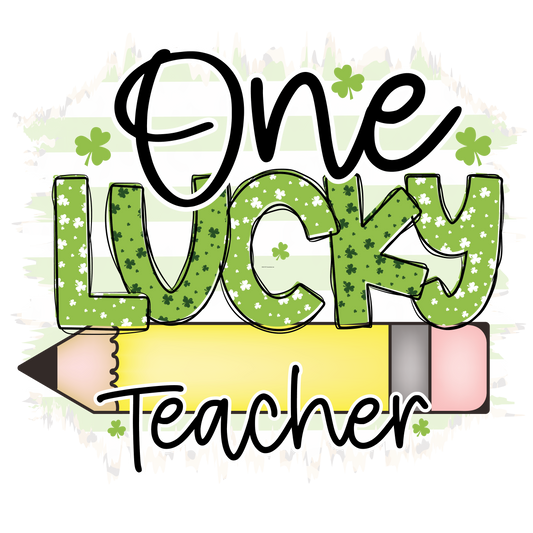 Lucky Teacher 2 Clover Full Color DTF Transfer - Pro DTF Transfers