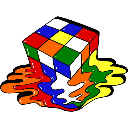 HH28 Rubik's Cube Melt Full Color DTF Transfer - Pro DTF Transfers