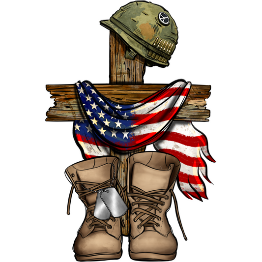 V26 US Veteran Boots Full Color DTF Transfer - Pro DTF Transfers