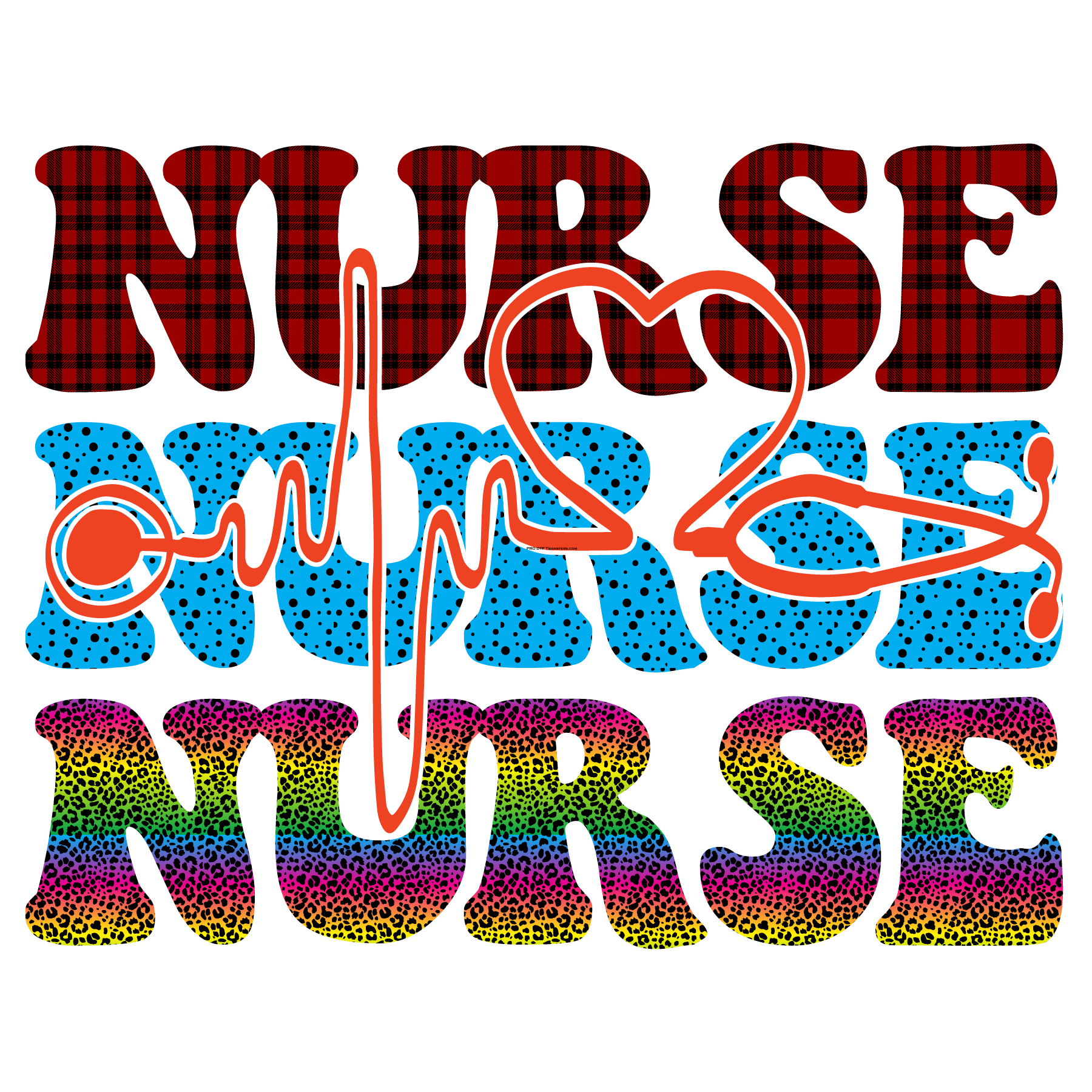 N76 Nurse Nurse Nurse Full Color DTF Transfer - Pro DTF Transfers
